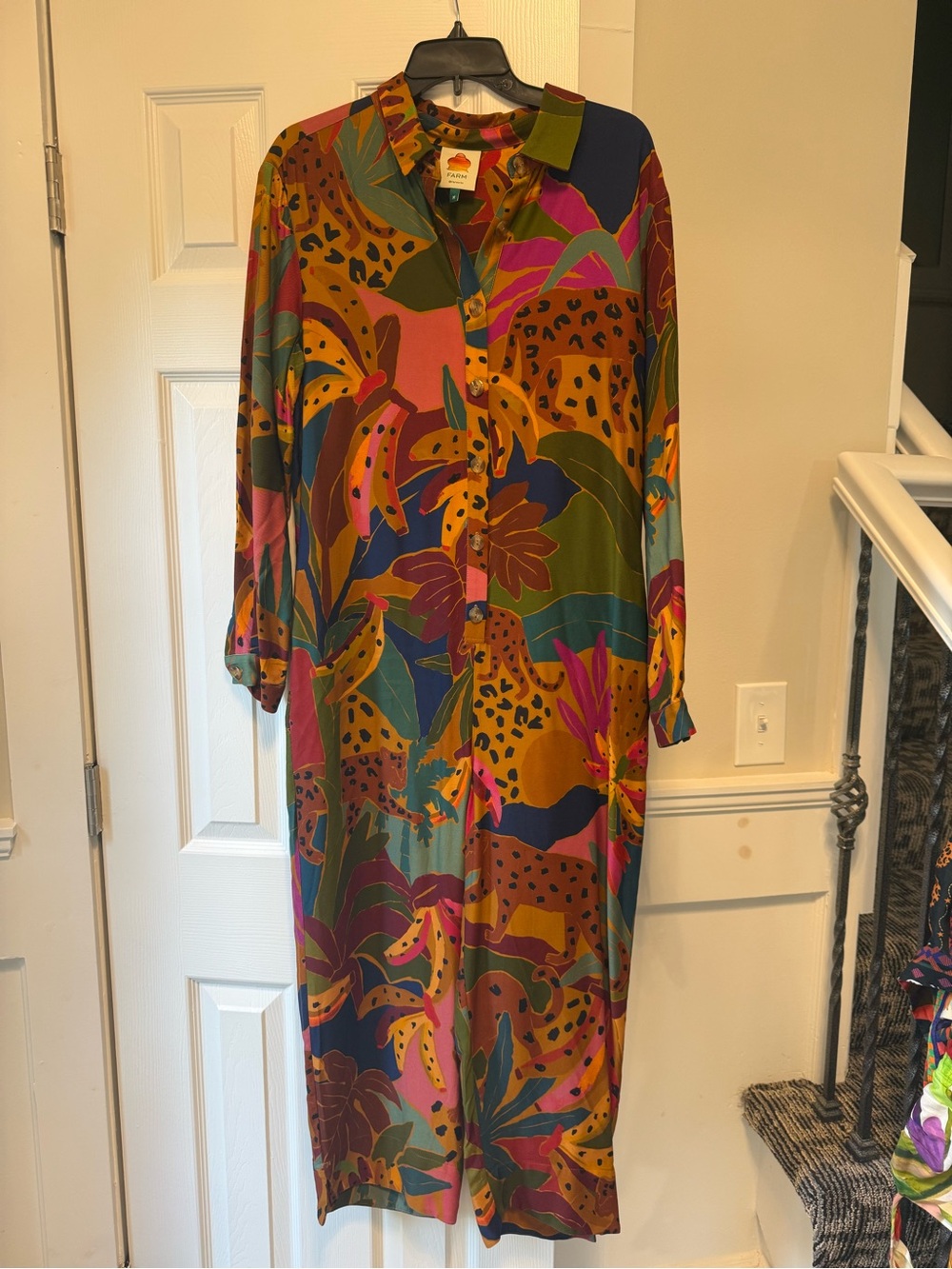 FARM Rio Leopards Jungle Jumpsuit Size Medium EC1